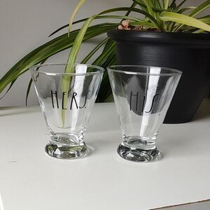 Rae‎ Dunn His & Hers Cocktail Glasses